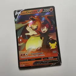 Pokemon TCG Lance's Charizard v SWSH133 Celebrations Black Star Promo Holo Card - Image 1