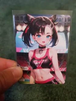 SPORTY BRUNETTE BABE WAIFU ANIME CARD - Image 2