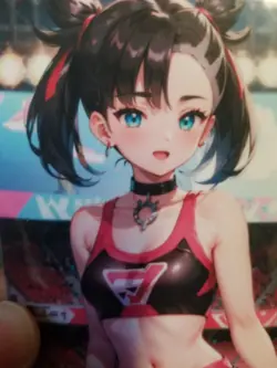 SPORTY BRUNETTE BABE WAIFU ANIME CARD - Image 3