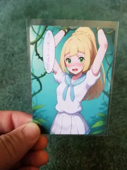 CUTE BLONDE GIRL WAIFU ANIME CARD - Image 2