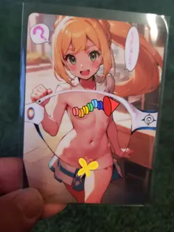 CUTE SWEET BLONDE GIRL WAIFU ANIME CARD - Image 1