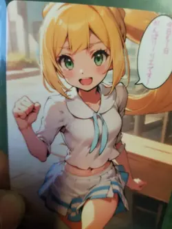 CUTE SWEET BLONDE GIRL WAIFU ANIME CARD - Image 3