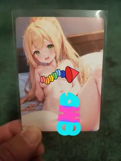 BEAUTIFUL BLONDE BABY WAIFU ANIME CARD - Image 1