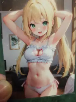 BEAUTIFUL BLONDE BABY WAIFU ANIME CARD - Image 3