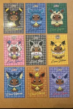 Eevee - Eeveelution Ponchos - Pokemon Let's Go Eevee Card Database Flannel Set - Image 1