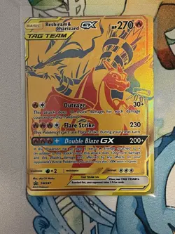 Pokemon TCG Reshiram & Charizard GX SM247 Sun & Moon Promo Card NM MISCUT ERROR - Image 3