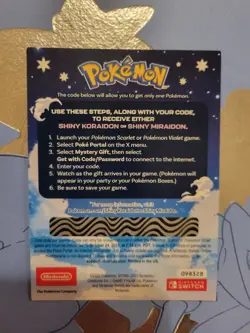 Shiny Miraidon Koraidon Code GameStop Pokemon - Physical PROMO Card- Unused Code - Image 2