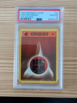 Base Set 1st Edition FIGHTING ENERGY #97/102 PSA 10 GEM MINT 1999 Pokemon Card - Image 1