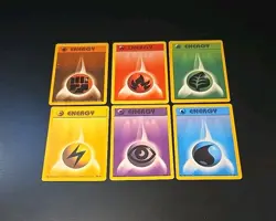 LP/MP Pokemon Base Set Complete Energy Card Lightning Fire Water Psychic 101/102 - Image 1