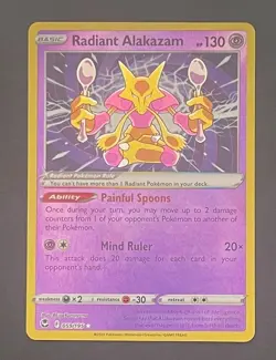 Pokemon Card Radiant Alakazam 059/195 Silver Tempest - Near Mint - Image 1