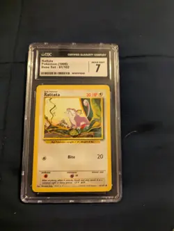 1999 Base Set Rattata Pokemon Card Graded 7 By CGC - Image 1