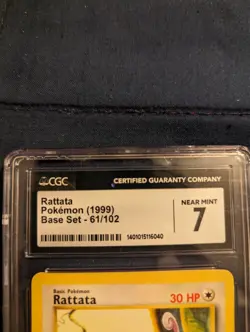 1999 Base Set Rattata Pokemon Card Graded 7 By CGC - Image 2