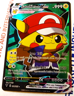 Ash Ketchum Satoshi Pikachu Cosplay Pokemon Custom Fan Made Art Card - Image 1