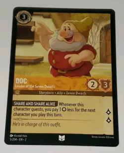 Disney Lorcana TCG Doc Leader Seven Dwarfs 5/204 Rise of Floodborn Trading Card - Image 1
