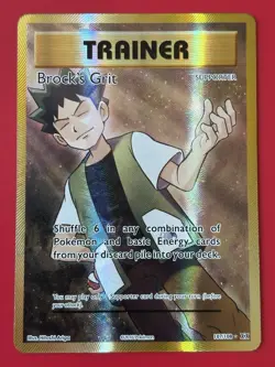 Pokemon TCG Evolutions Brock's Grit Holo Card 107/108 Full Art Ultra Rare - Image 1