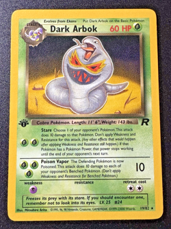 1st Edition Dark Arbok 19/82 Team Rocket Pokemon Card Rare HP - Image 1
