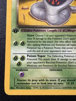 1st Edition Dark Arbok 19/82 Team Rocket Pokemon Card Rare HP - Image 5
