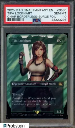 2025 MTG Final Fantasy Borderless Surge Foil #0536 Tifa Lockhart PSA 10 GEM MINT - Image 1