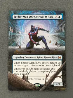 Spider-Man 2099, Miguel O'Hara MTG Marvel's Spider-Man Hand Painted Altered Art - Image 1