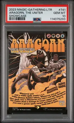 2023 MTG TALES OF MIDDLE-EARTH SHOWCASE #741 ARAGORN, THE UNITER PSA 10 - Image 1