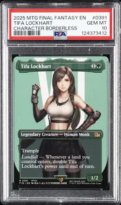 2025 MTG FINAL FANTASY CHARACTER BORDERLESS #0391 TIFA LOCKHART PSA 10 - Image 1