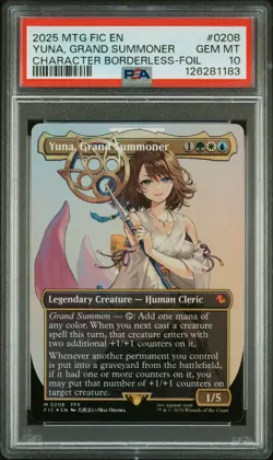 2025 MAGIC: THE GATHERING FINAL FANTASY COMMANDER YUNA, GRAND SUMMONER PSA 10 - Image 1
