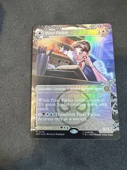 Peter Parker FOIL Borderless 208 Marvel’s Spider-Man SPM MTG Mythic Unplayed NM - Image 1