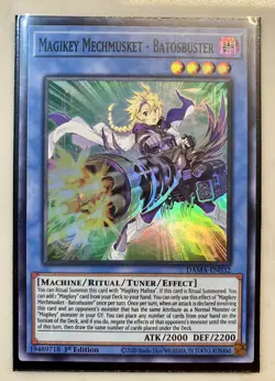 Yugioh! Magikey Mechmusket - Batosbuster DAMA-EN032 Super Rare 1st Ed NM - Image 1