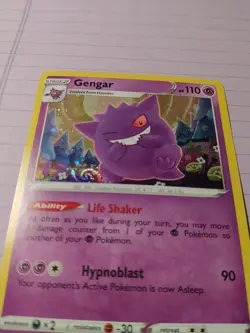 Galaxy Swirl Gengar SWSH052 SWSH Sword & Shield Promo Cards Holo Champions Path - Image 1