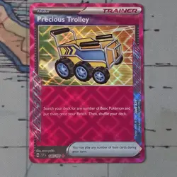 Pokemon TCG Precious Trolley Holo Rare Card 185/191 Surging Sparks Ace Spec - Image 1