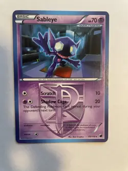 Sableye 49/116 - Pokemon Plasma Freeze Rare Card Non-Holo - Image 1