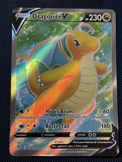 Pokemon Card TCG - Dragonite V 076/078 Full Art Ultra Rare Pokemon GO Near Mint - Image 1