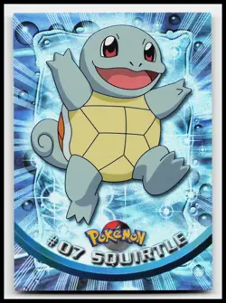 Squirtle #07 Blue Logo Topps Holo Foil Pokemon TV Animation Card - Image 1