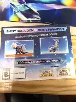 Shiny Koraidon Or Miraidon Pokemon Scarlet Violet Code Card - Gamestop - Image 1