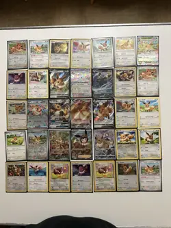 Eevee Pokemon 35 Card Collection Set Inc. Prismatic Sleeve Protector And Binder - Image 1