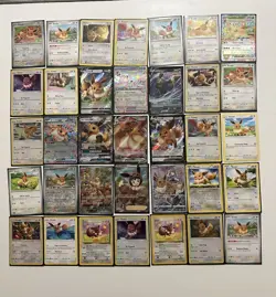 Eevee Pokemon 35 Card Collection Set Inc. Prismatic Sleeve Protector And Binder - Image 2