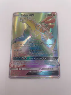 2018 Pokemon S&M Ultra Prism 165/156 Palkia GX Holo Rainbow Secret Rare TCG Card - Image 1