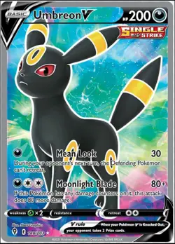 Pokemon TCG Umbreon v Full Art Ultra Rare Holo Card 188/203 Evolving Skies - Image 1
