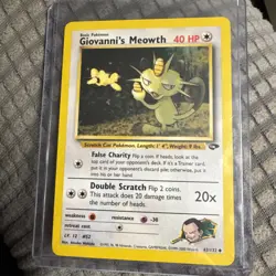 Giovanni's Meowth 43/132 Uncommon Gym Challenge 1st Edition Pokemon Card - Image 1