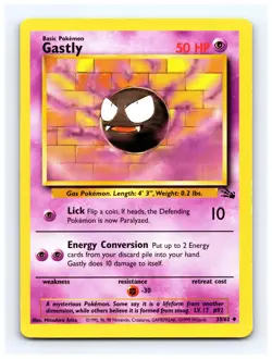 💥 Gastly # 50/102 Base Set Non Holo Foil Pokemon 1999 Vintage Card - Image 1