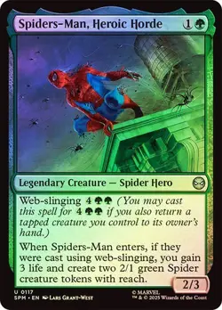 NM Foil Spiders-Man, Heroic Horde, MTG, Marvel's Spider-Man, Magic, 117 - Image 1