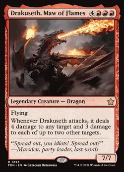 Drakuseth, Maw of Flames x1 1x Foundations NM MTG - Image 1