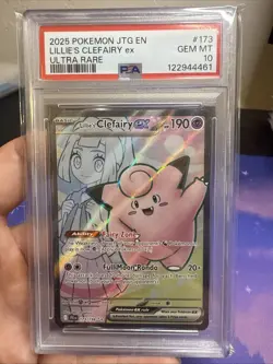 PSA 10 GEM MINT Lillie's Clefairy EX Full Art Journey Together #173 Pokemon TCG - Image 1
