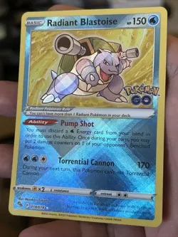 2022 Pokemon TCG Pokemon Go Radiant Blastoise 018/078 Shiny Holo Rare - NM - Image 2