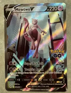 Mewtwo V - 072/078 - Alternate Full Art - Ultra Rare - 2022 Pokemon Go TCG - NM - Image 1