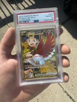 2025 Pokemon Destined Rivals Ethan's Ho-Oh ex Hyper Rare #239/182 PSA 10 - Image 1