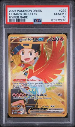 2025 Pokemon Destined Rivals Ethan's Ho-Oh ex Hyper Rare #239/182 PSA 10 - Image 2