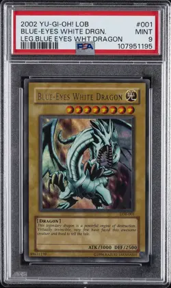 2002 YU-GI-OH! LOB-LEGEND OF BLUE EYES WHITE DRAGON BLUE-EYES WHITE DRAGON PSA 9 - Image 1