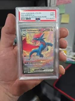 Pokemon TCG Salamence EX Card 187/159 Journey Together SIR, PSA 9 Mint - Image 1