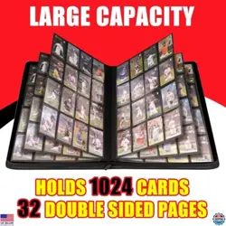16-Card Trading Card Binder - Holds 1000+ Cards, Durable PU Cover, Zipper Design - Image 3
